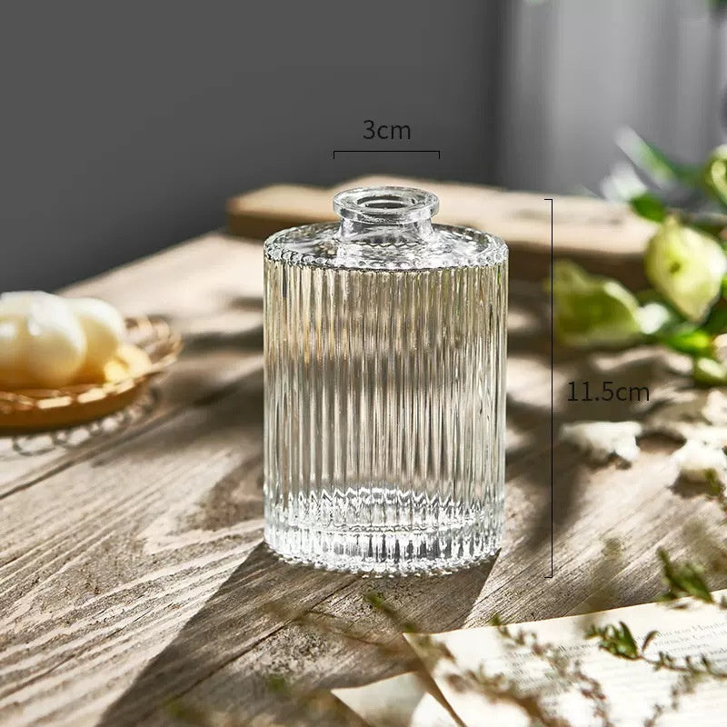 Retro Embossed French American Mini Glass Small Vase