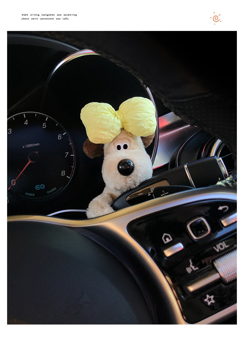 Cute Pilot Dog Car Pregnant Block Decoration Doll