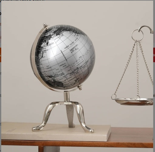 Tabletop Decorative Globe On Metal V Stand-12