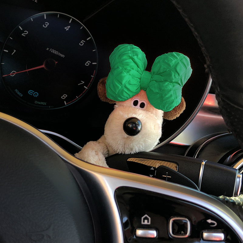 Cute Pilot Dog Car Pregnant Block Decoration Doll