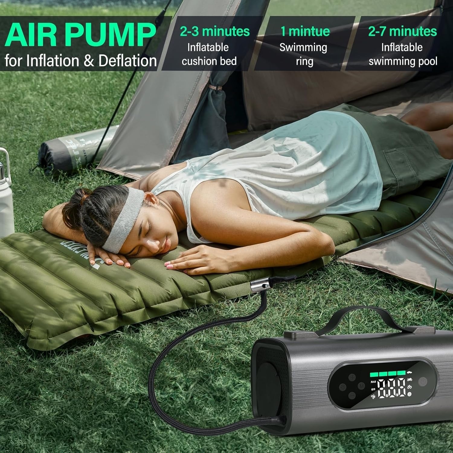 Newest 8 In 1 Portable Car Battery Starter With Air Compressor, Car  Wireless Vacuum Cleaner 150PSI Car Battery Starter 12V With Large LCD Display