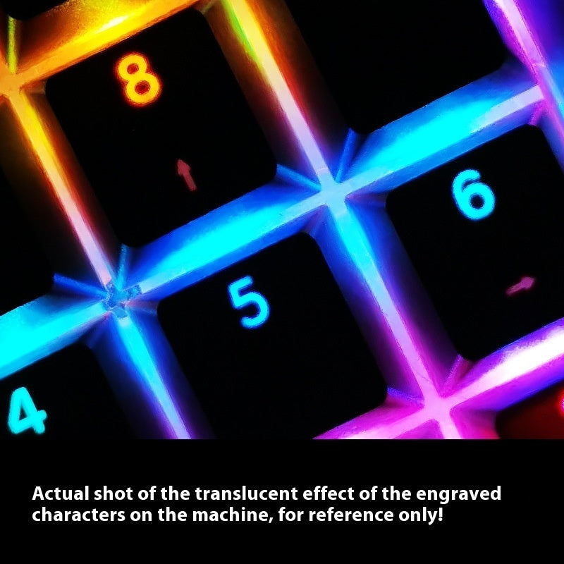 Sky Blue Gradient Positive Engraving Luminous 134 Mechanical Key Cap Two-color PBT Injection Molding 0EM Height