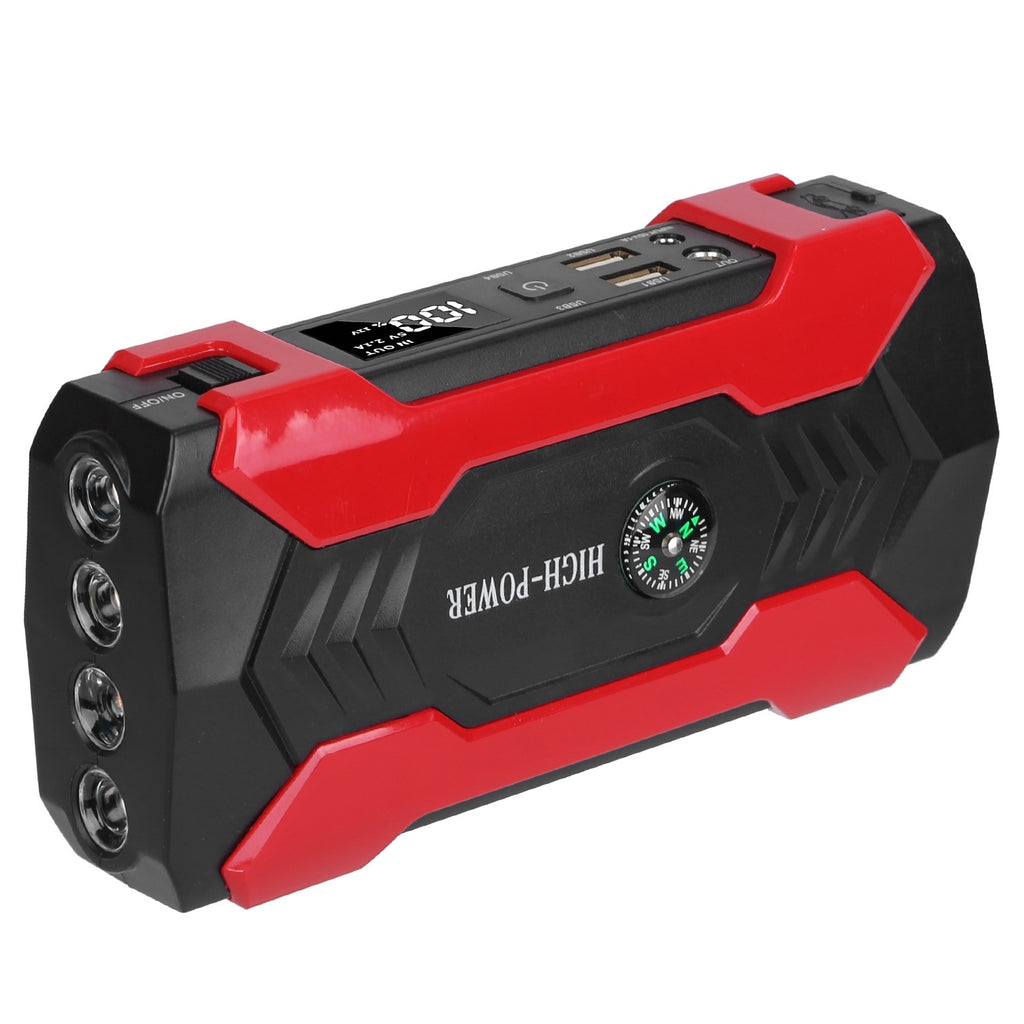 Car Jump Starter Booster 800A Peak 28000mAh 12V Battery Charger Up To 6.0L Gas Or 3.0L Diesel Engine With LCD Screen 4 Modes LED Flashlight