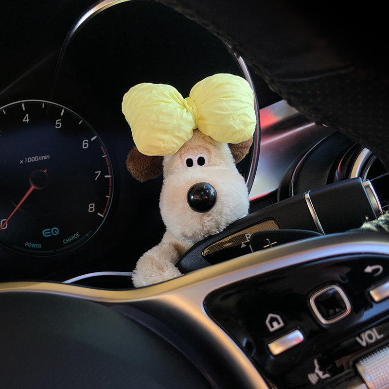 Cute Pilot Dog Car Pregnant Block Decoration Doll