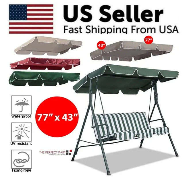 Patio Outdoor Garden Swing 300D Canopy Replacement Porch Top Cover Seat