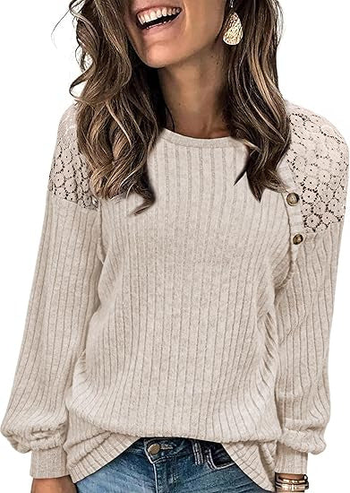 European And American Lace Patchwork Raglan Sleeves
