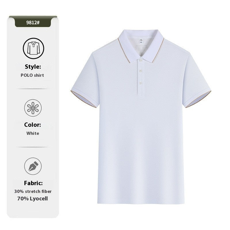 Business Polo Shirt Plain Solona Antibacterial 5A Solid Color Polo Collar