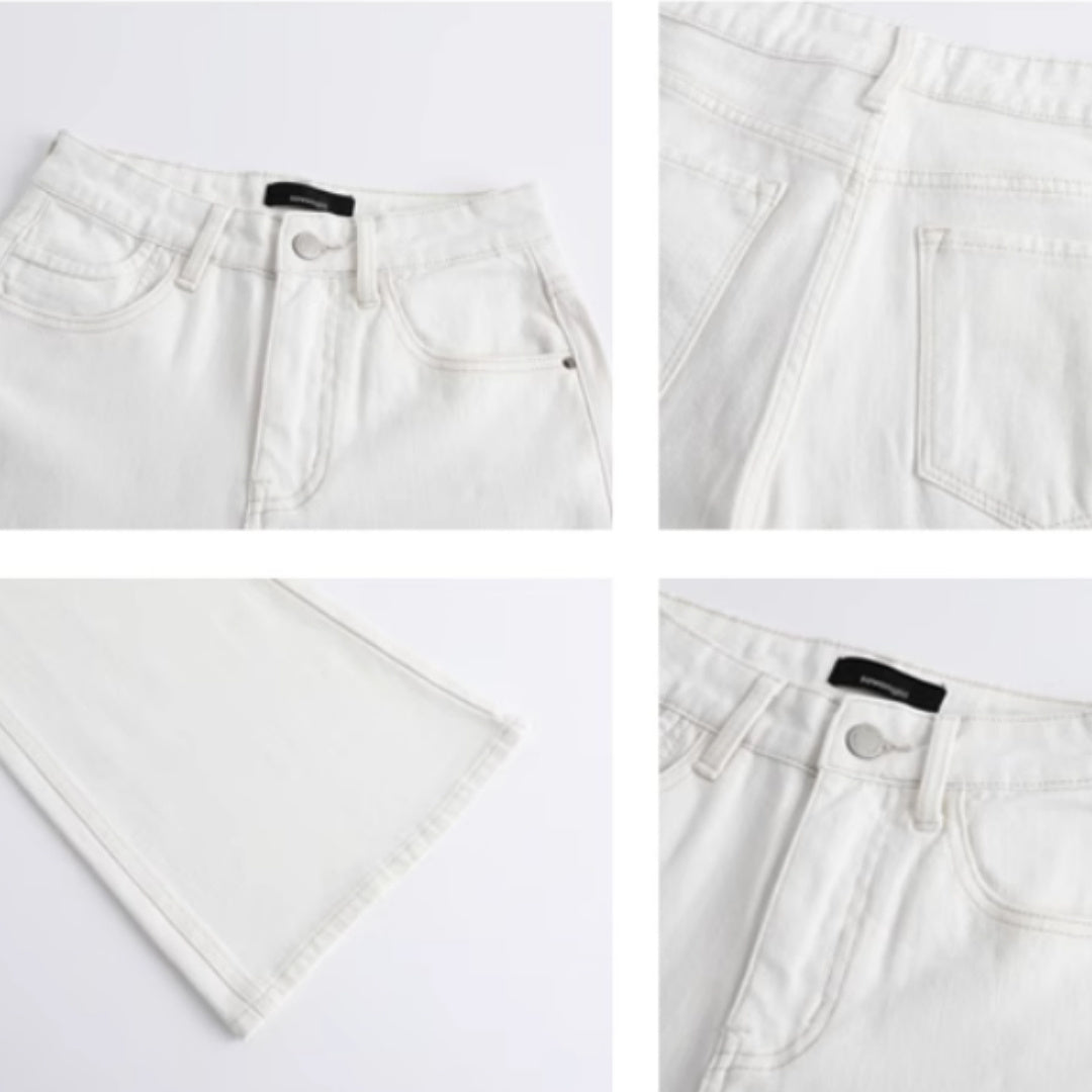 High Waisted Slim Pants With Straight Leg And Wide Leg Pants For Floor Dragging