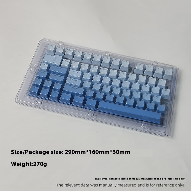 Sky Blue Gradient Positive Engraving Luminous 134 Mechanical Key Cap Two-color PBT Injection Molding 0EM Height