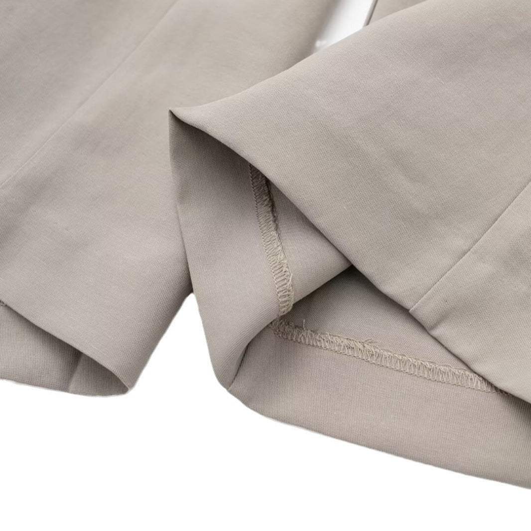 Women's Solid Color Slim-fit Short Vest Unisex Style Trousers