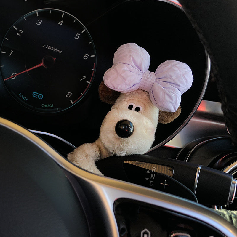 Cute Pilot Dog Car Pregnant Block Decoration Doll