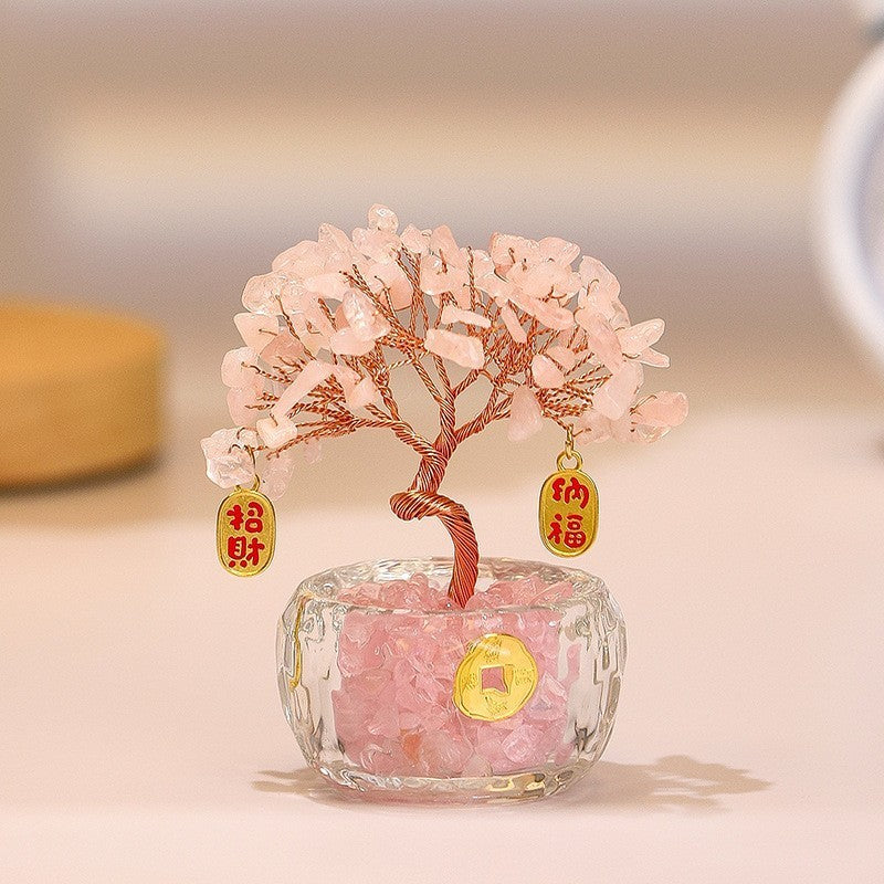 Natural Citrine Pachira Macrocarpa Ornaments Amethyst Lucky Tree