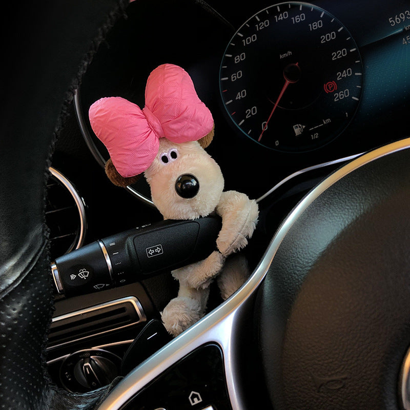 Cute Pilot Dog Car Pregnant Block Decoration Doll